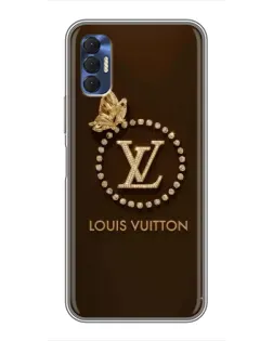 Чехол для TECNO Spark 8P с картинкой «LV — золотая печать»