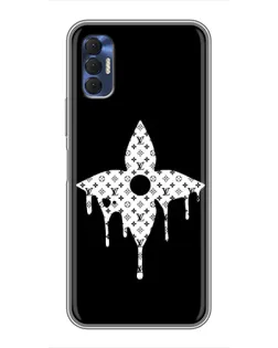 Чехол для TECNO Spark 8P с картинкой «Цветочная монограмма»