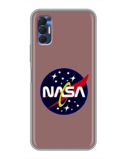 Чехол для TECNO Spark 8P с картинкой «NASA — ретро космос»