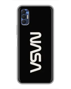 Чехол для TECNO Spark 8P с картинкой «NASA — вертикальный логотип»