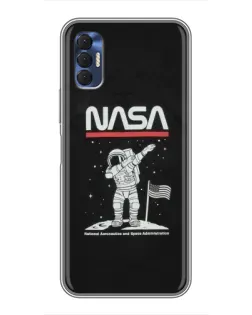 Чехол для TECNO Spark 8P с картинкой «NASA — шагаем по Луне»