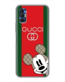 Чехол для TECNO Spark 8P с картинкой «Gucci — полосы и Микки» Чехол для TECNO Spark 8P с картинкой «Gucci — полосы и Микки»