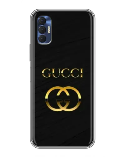 Чехол для TECNO Spark 8P с картинкой «Золотой логотип Gucci»