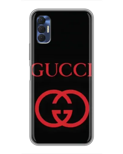 Чехол для TECNO Spark 8P с картинкой «Gucci — красный логотип»