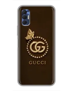 Чехол для TECNO Spark 8P с картинкой «Gucci — золотая бабочка» Чехол для TECNO Spark 8P с картинкой «Gucci — золотая бабочка»