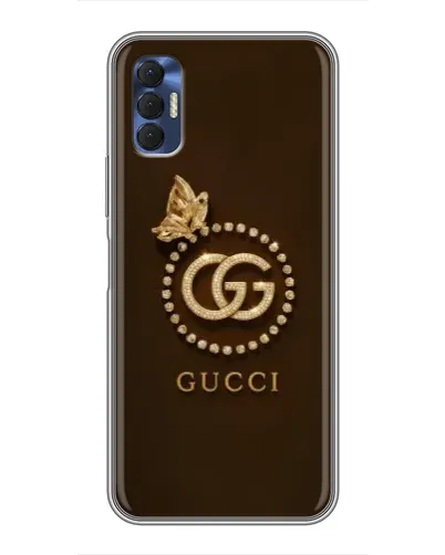 Чехол для TECNO Spark 8P с картинкой «Gucci — золотая бабочка»