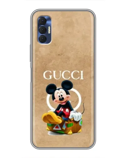 Чехол для TECNO Spark 8P с картинкой «Микки Маус Gucci — крафт»