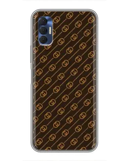 Чехол для TECNO Spark 8P с картинкой «Gucci — золотые диагонали» Чехол для TECNO Spark 8P с картинкой «Gucci — золотые диагонали»