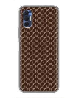 Чехол для TECNO Spark 8P с картинкой «Gucci — шоколадная сетка» Чехол для TECNO Spark 8P с картинкой «Gucci — шоколадная сетка»