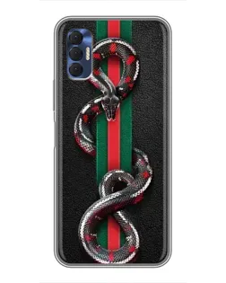 Чехол для TECNO Spark 8P с картинкой «Gucci — змея на полосе» Чехол для TECNO Spark 8P с картинкой «Gucci — змея на полосе»
