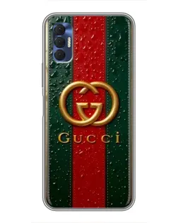 Чехол для TECNO Spark 8P с картинкой «Gucci — фирменная полоса и золото» Чехол для TECNO Spark 8P с картинкой «Gucci — фирменная полоса и золото»