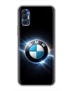 Чехол для TECNO Spark 8P с картинкой «BMW — неоновое сияние»