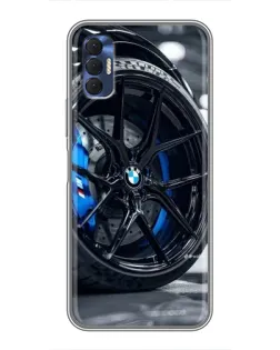 Чехол для TECNO Spark 8P с картинкой «Колесо BMW вблизи»