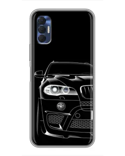 Чехол для TECNO Spark 8P с картинкой «Темный силуэт BMW»
