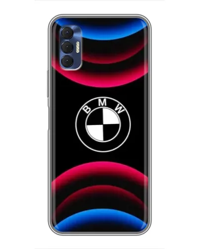 Чехол для TECNO Spark 8P с картинкой «Логотип BMW и неоновые дуги» Чехол для TECNO Spark 8P с картинкой «Логотип BMW и неоновые дуги»