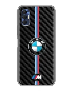 Чехол для TECNO Spark 8P с картинкой «Эмблема BMW и карбон»
