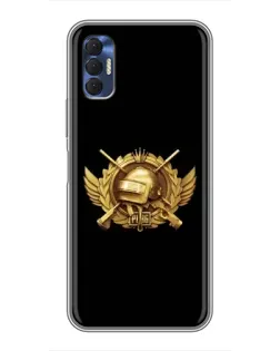 Чехол для TECNO Spark 8P с картинкой «PUBG — оранжевый градиент»