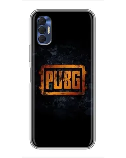 Чехол для TECNO Spark 8P с картинкой «PUBG — золотой логотип»