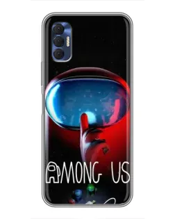 Чехол для TECNO Spark 8P с картинкой «Красный импостер — макро»