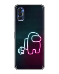 Чехол для TECNO Spark 8P с картинкой «Among Us неон-арт»