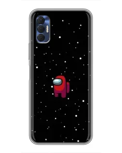 Чехол для TECNO Spark 8P с картинкой «Красный Among Us»