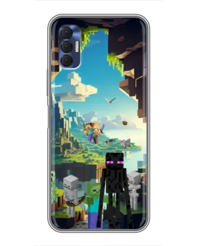 Чехол для TECNO Spark 8P с картинкой «Эндермен в лесу»