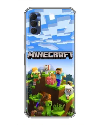 Чехол для TECNO Spark 8P с картинкой «Minecraft классический мир»
