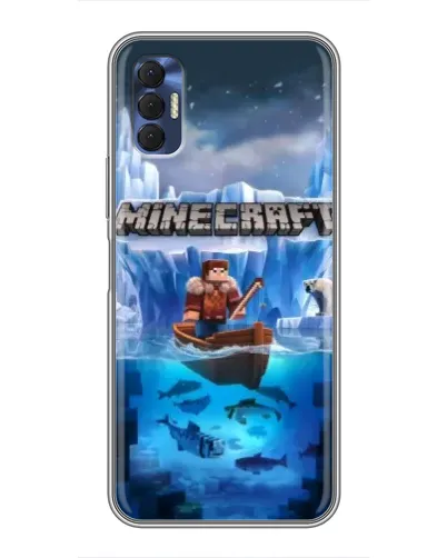 Чехол для TECNO Spark 8P с картинкой «Minecraft ледяной мир»