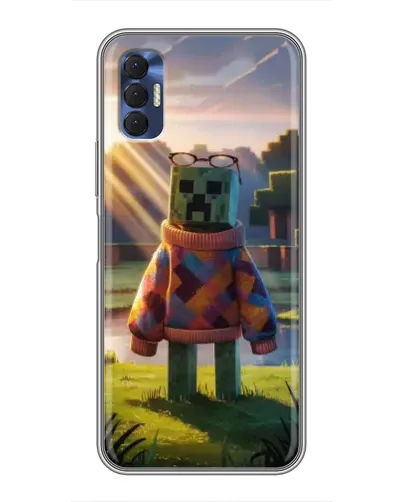 Чехол для TECNO Spark 8P с картинкой «Крипер в свитере»