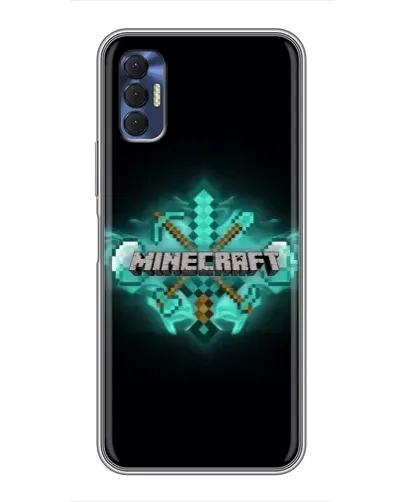 Чехол для TECNO Spark 8P с картинкой «Minecraft Diamond лого»