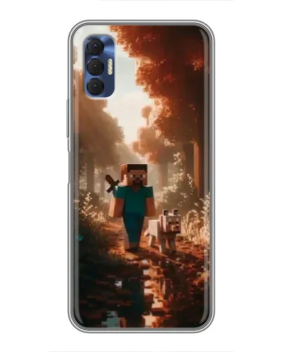 Чехол для TECNO Spark 8P с картинкой «Стив в лесу»