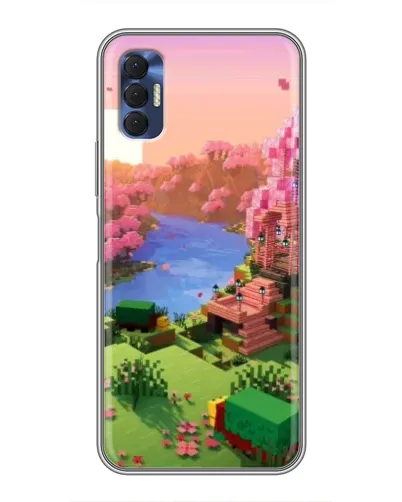 Чехол для TECNO Spark 8P с картинкой «Розовое дерево Minecraft»
