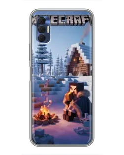 Чехол для TECNO Spark 8P с картинкой «Зимний Minecraft»
