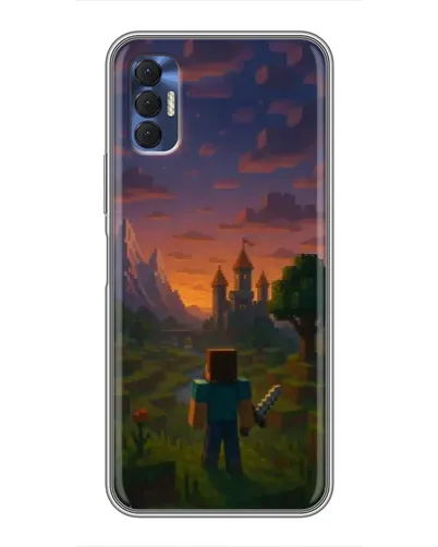 Чехол для TECNO Spark 8P с картинкой «Стив у башни»