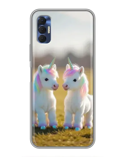 Чехол для TECNO Spark 8P с картинкой «Пара единорогов»