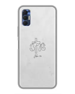Чехол для TECNO Spark 8P с картинкой «Иоанна 3:16 Крест»