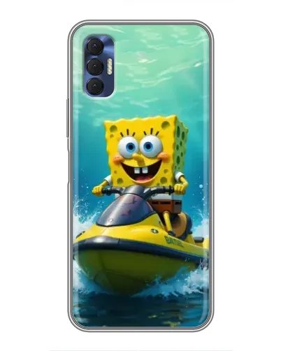 Чехол для TECNO Spark 8P с картинкой «Спанч Боб на гидроцикле» Чехол для TECNO Spark 8P с картинкой «Спанч Боб на гидроцикле»