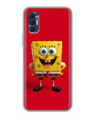 Чехол для TECNO Spark 8P с картинкой «Спанч Боб на красном» Чехол для TECNO Spark 8P с картинкой «Спанч Боб на красном»
