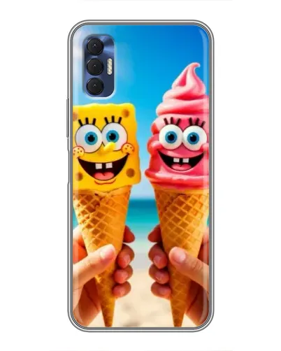 Чехол для TECNO Spark 8P с картинкой «Спанч Боб мороженое» Чехол для TECNO Spark 8P с картинкой «Спанч Боб мороженое»