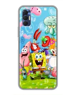 Чехол для TECNO Spark 8P с картинкой «Губка Боб и друзья» Чехол для TECNO Spark 8P с картинкой «Губка Боб и друзья»