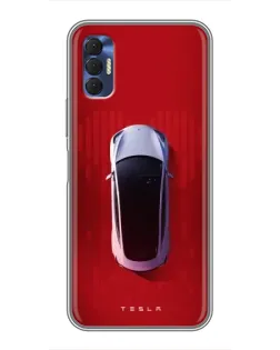 Чехол для TECNO Spark 8P с картинкой «Tesla Top View»