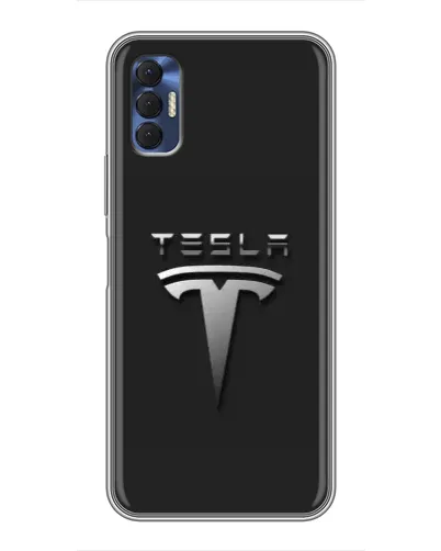 Чехол для TECNO Spark 8P с картинкой «Стальной логотип Tesla» Чехол для TECNO Spark 8P с картинкой «Стальной логотип Tesla»