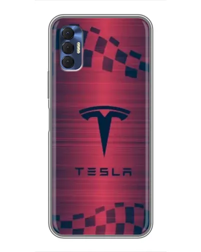 Чехол для TECNO Spark 8P с картинкой «Тесла красный карбон» Чехол для TECNO Spark 8P с картинкой «Тесла красный карбон»