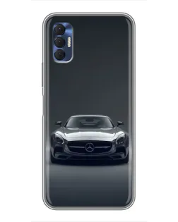 Чехол для TECNO Spark 8P с картинкой «Mercedes на черном»
