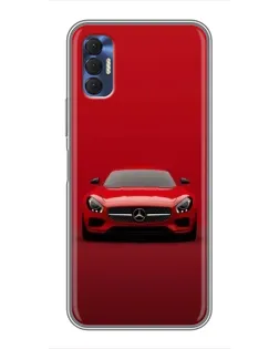 Чехол для TECNO Spark 8P с картинкой «Красный Mercedes AMG»