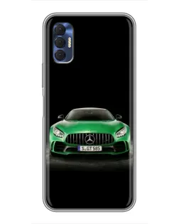 Чехол для TECNO Spark 8P с картинкой «Mercedes — неоновый лого»