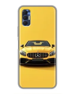 Чехол для TECNO Spark 8P с картинкой «Желтый Mercedes GT»