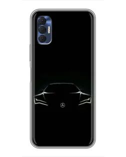 Чехол для TECNO Spark 8P с картинкой «Mercedes — силуэт авто» Чехол для TECNO Spark 8P с картинкой «Mercedes — силуэт авто»