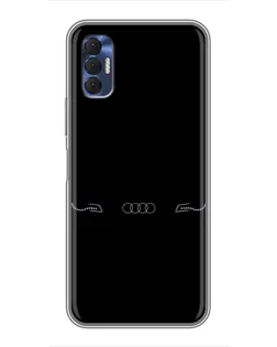 Чехол для TECNO Spark 8P с картинкой «Audi — световой подпись»