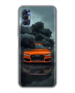 Чехол для TECNO Spark 8P с картинкой «Audi в облаках дыма» Чехол для TECNO Spark 8P с картинкой «Audi в облаках дыма»